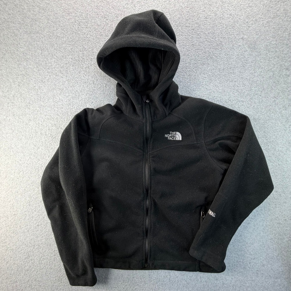 The North Face WindWall Black Fleece Full Zip Hooded Jacket Womens Small